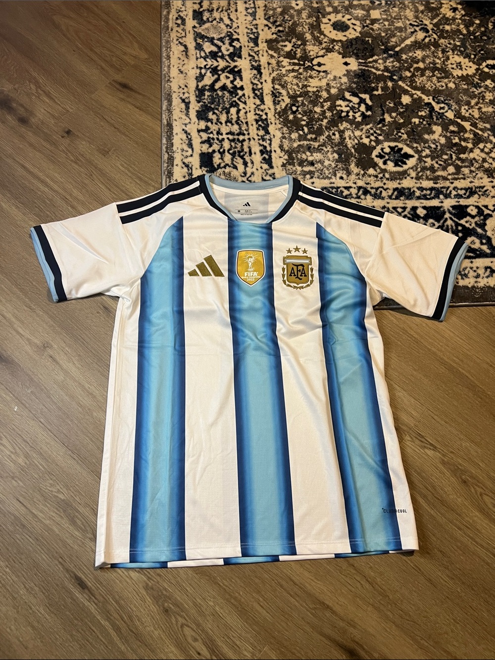 Argentina Home Soccer Jersey Kids - White & Sky Blue